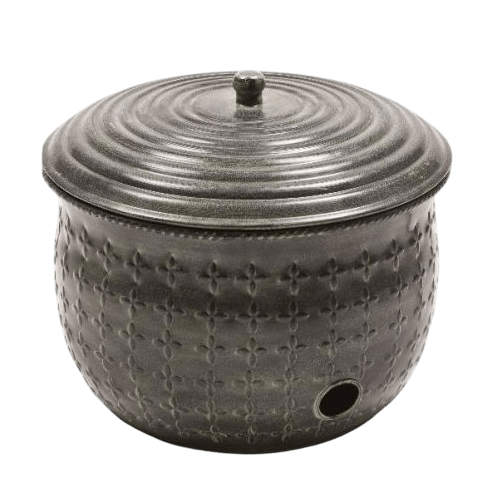 IRON CHASING METAL GARDEN HOSE POT WITH LID (COLOR)